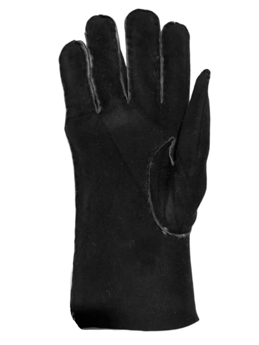 Guanto in vero montone da uomo 3 stripes nero - immagine 3