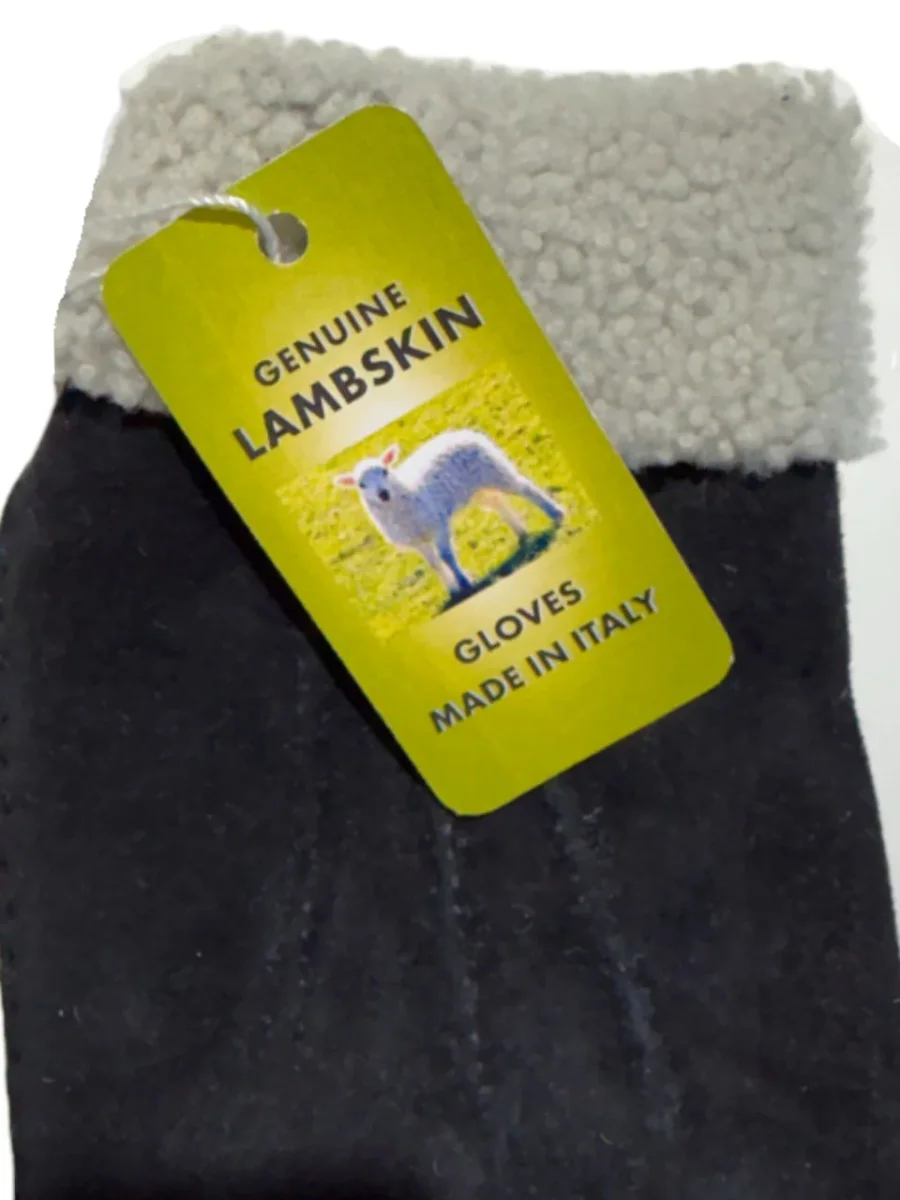 Guanto in vero montone da uomo 3 stripes nero - immagine 4