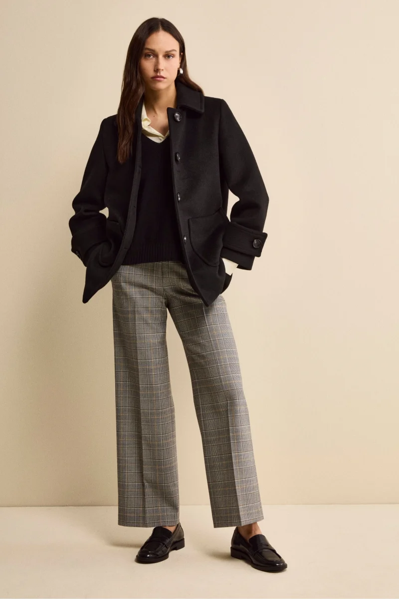 Pantalone Check a Palazzo in Misto Lana - GALLES GRIGIO - immagine 5