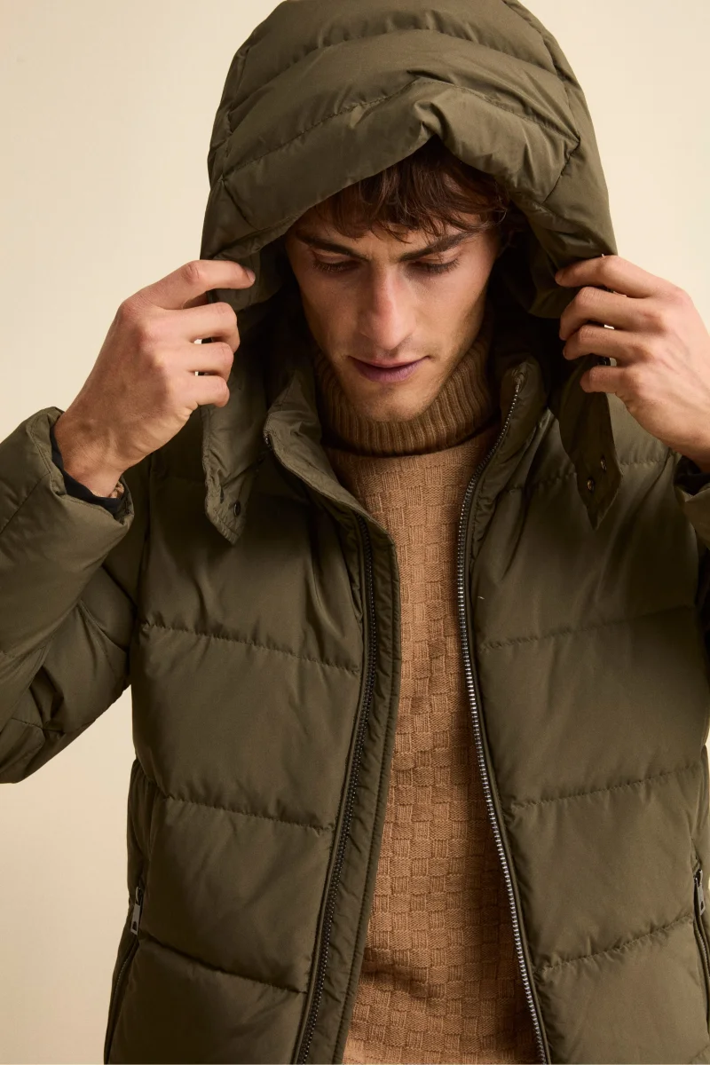 Giubbotto Piumino con Cappuccio Removibile - VERDE MILITARE - immagine 4