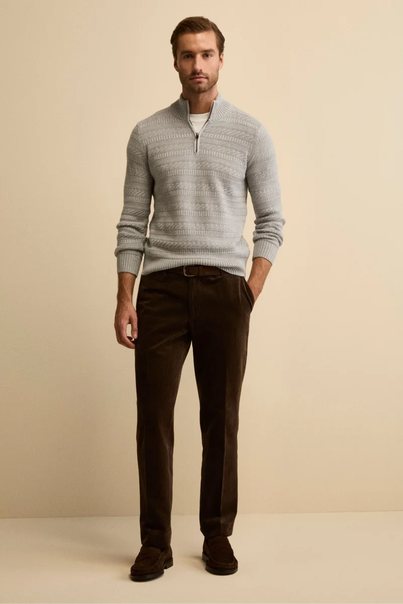 Pantalone Chino in Velluto Comfort Fit - MARRONE - immagine 5