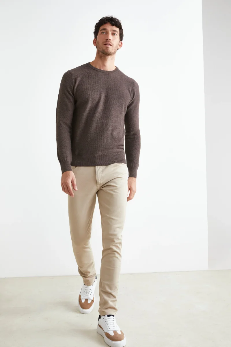 Pantalone Cinque Tasche Slim Fit - LATTE - immagine 5