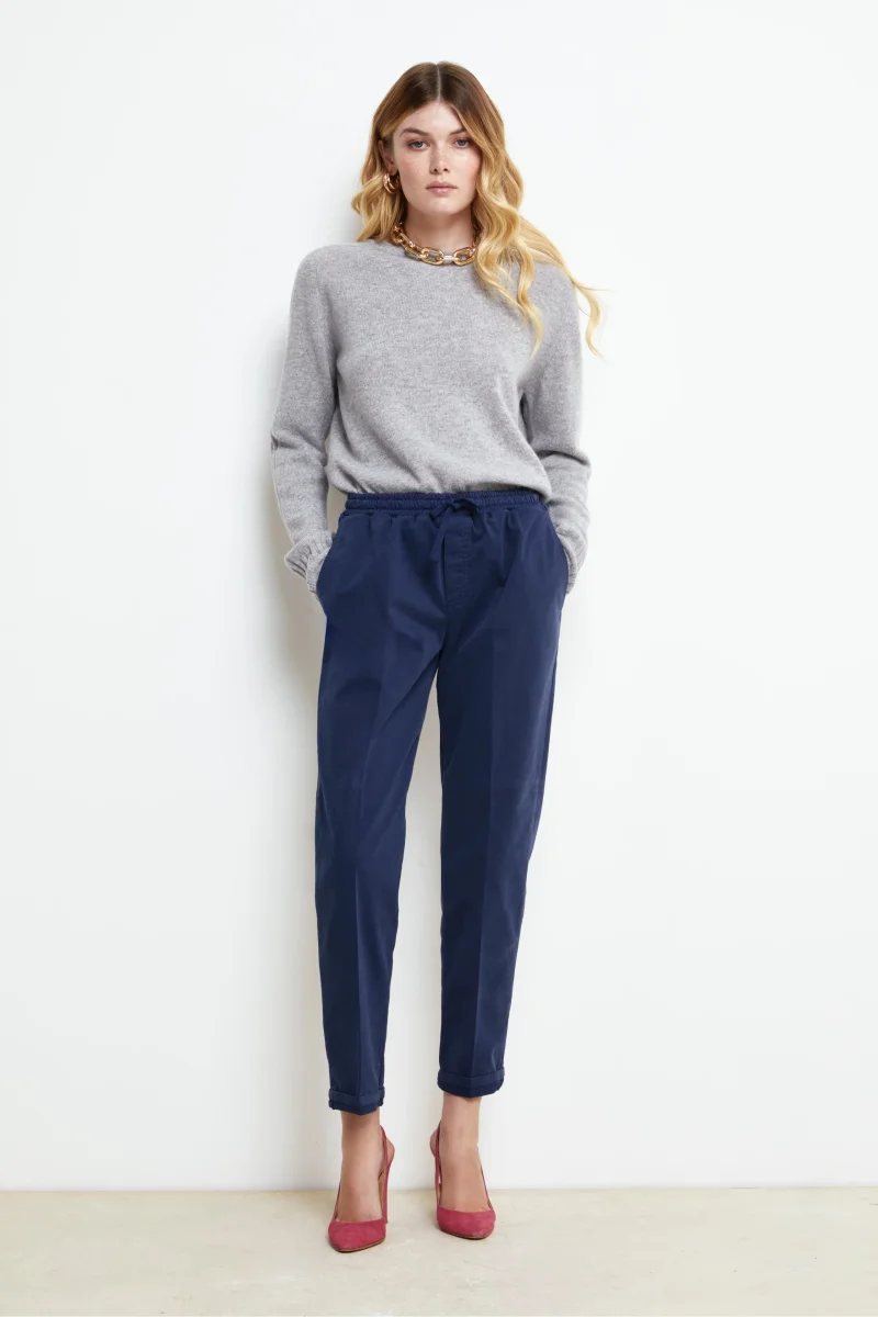 Pantalone Coulisse in Gabardina - BLU APERTO - immagine 5