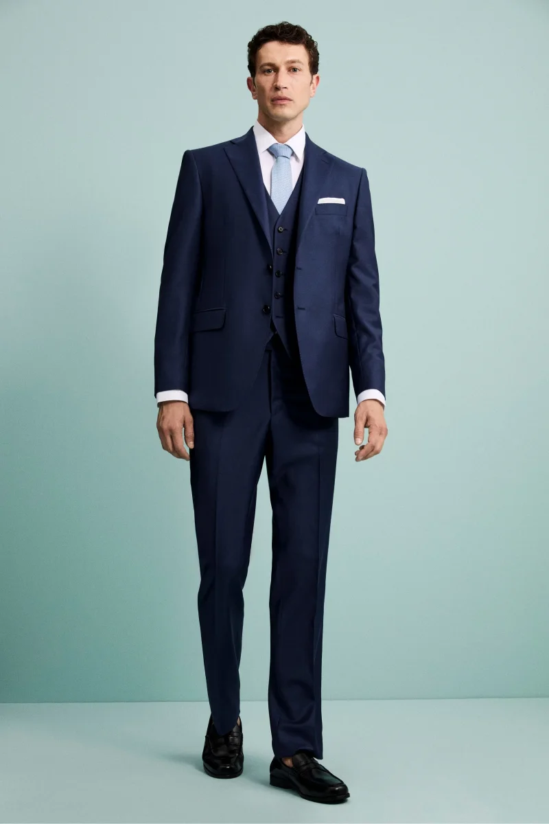 Pantalone da Cerimonia in Lana Vergine Drop 8 - BLU - immagine 5