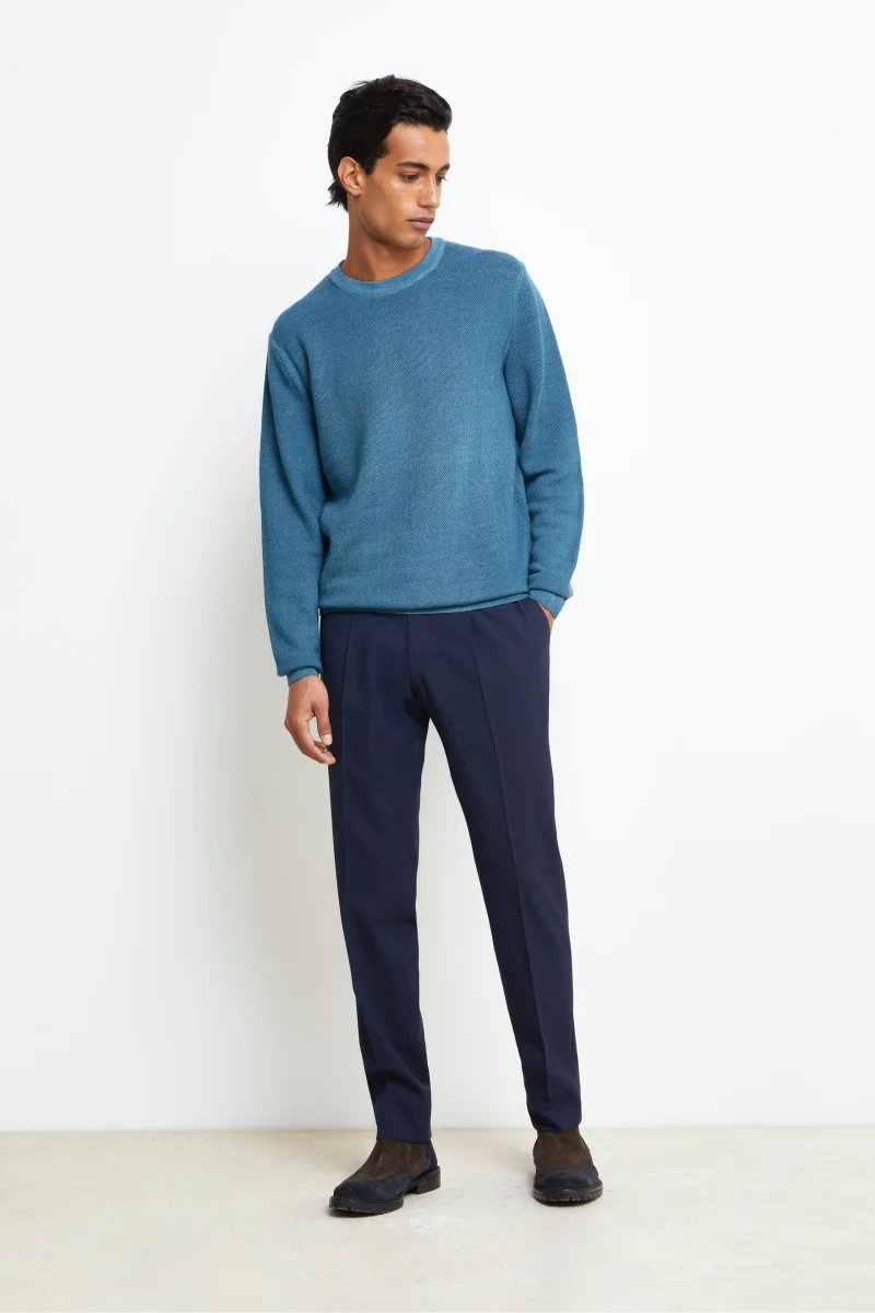 Pantalone Coulisse in Lana - BLU - immagine 5