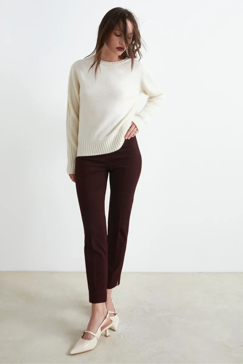 Pantaloni Sigaretta Stretch - BORDEAUX - immagine 5