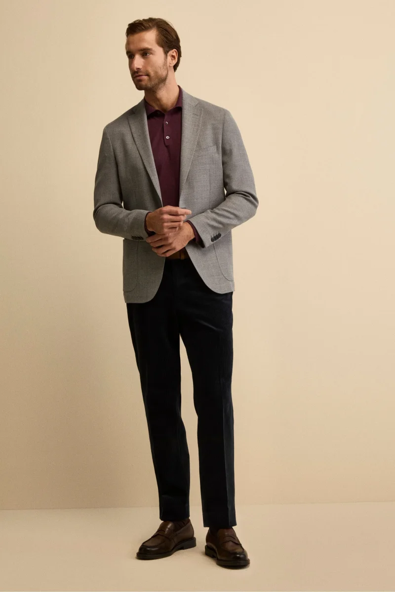 Pantalone Chino in Velluto Comfort Fit - BLU - immagine 5