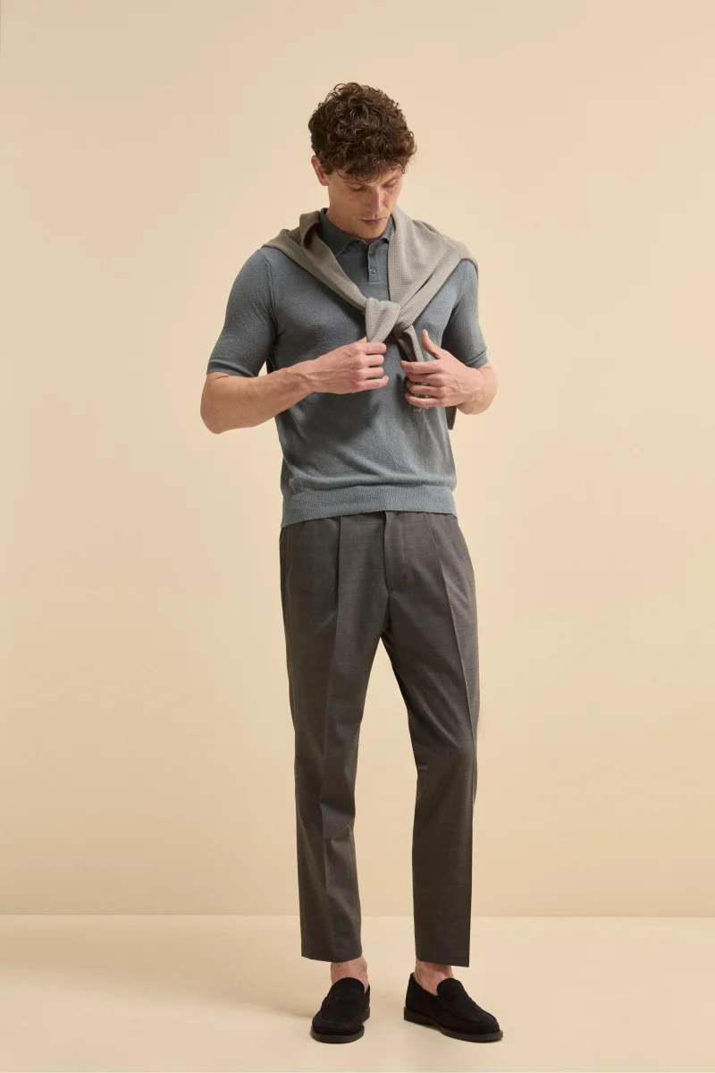 Polo bouclè in spugna - JEANS - immagine 5