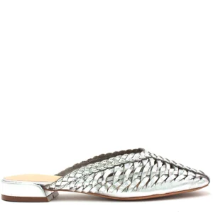 Medina, la mule in pelle argento