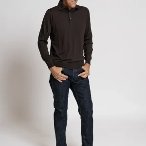 Polo in Lana Royal Merino super fine Testa di Moro