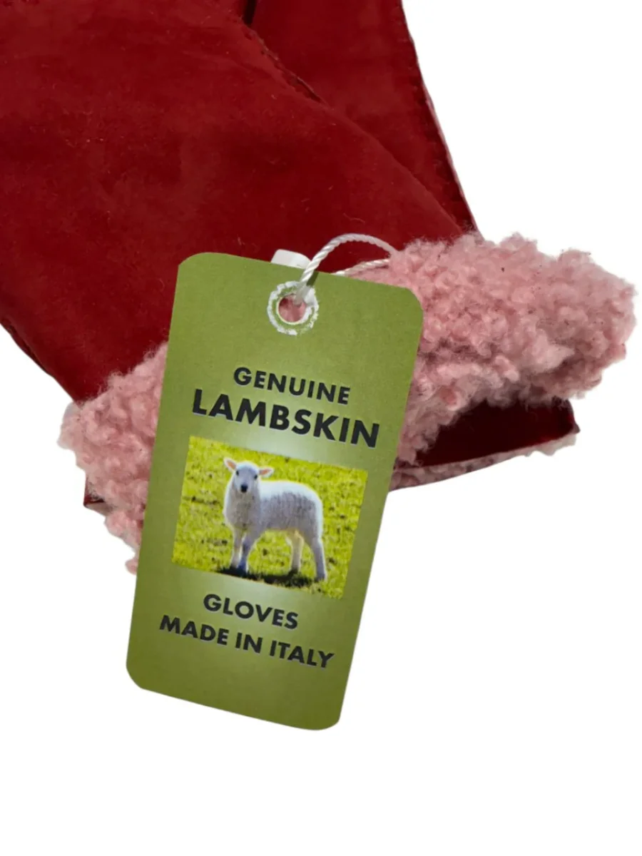 Guanto in vero montone da donna rosso - immagine 4
