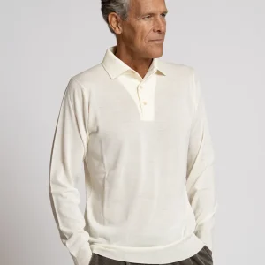 Polo in Lana Royal Merino super fine bianco latte