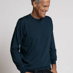 Maglia Girocollo in Lana Royal Merino Extra fine colore Ottanio