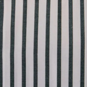 Tessuto in Cotone Rigato Bianco e Verde Doppio Ritorto
