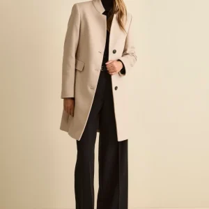 Cappotto Midi Sancrato in Misto Lana e Cashmere - GESSO