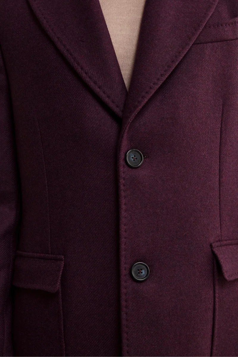 Cappotto Twill in Lana - MELANZANA - immagine 5