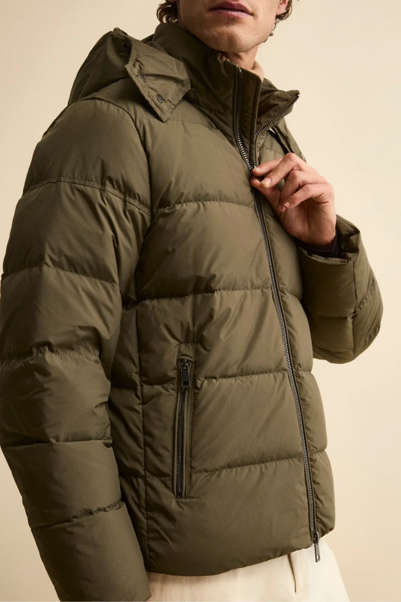 Giubbotto Piumino con Cappuccio Removibile - VERDE MILITARE - immagine 6