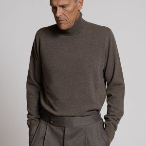 Maglia dolcevita in puro cashmere  Taupe