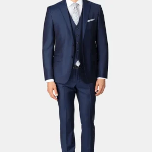 Abito classico blu in lana - BLU