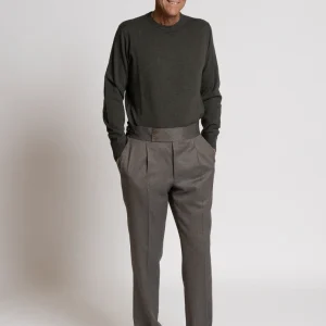 Maglia girocollo in puro cashmere Marrone