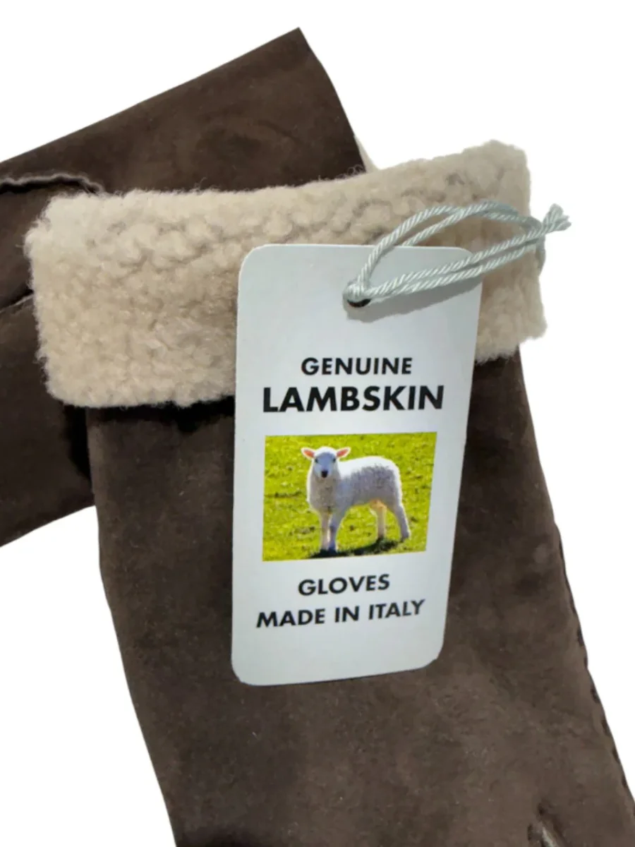 Guanto in vero montone da donna marrone - immagine 4