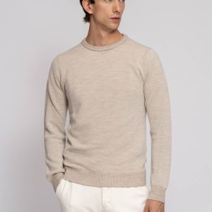 Maglia Girocollo in Lana extra fine color Crema