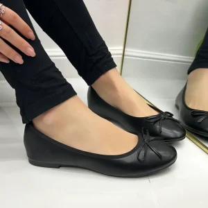 Samira - Scarpe Donna Ballerina Fiocco Comode Nero
