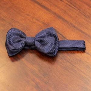 Papillon in seta micro fantasia jaquard blu avio