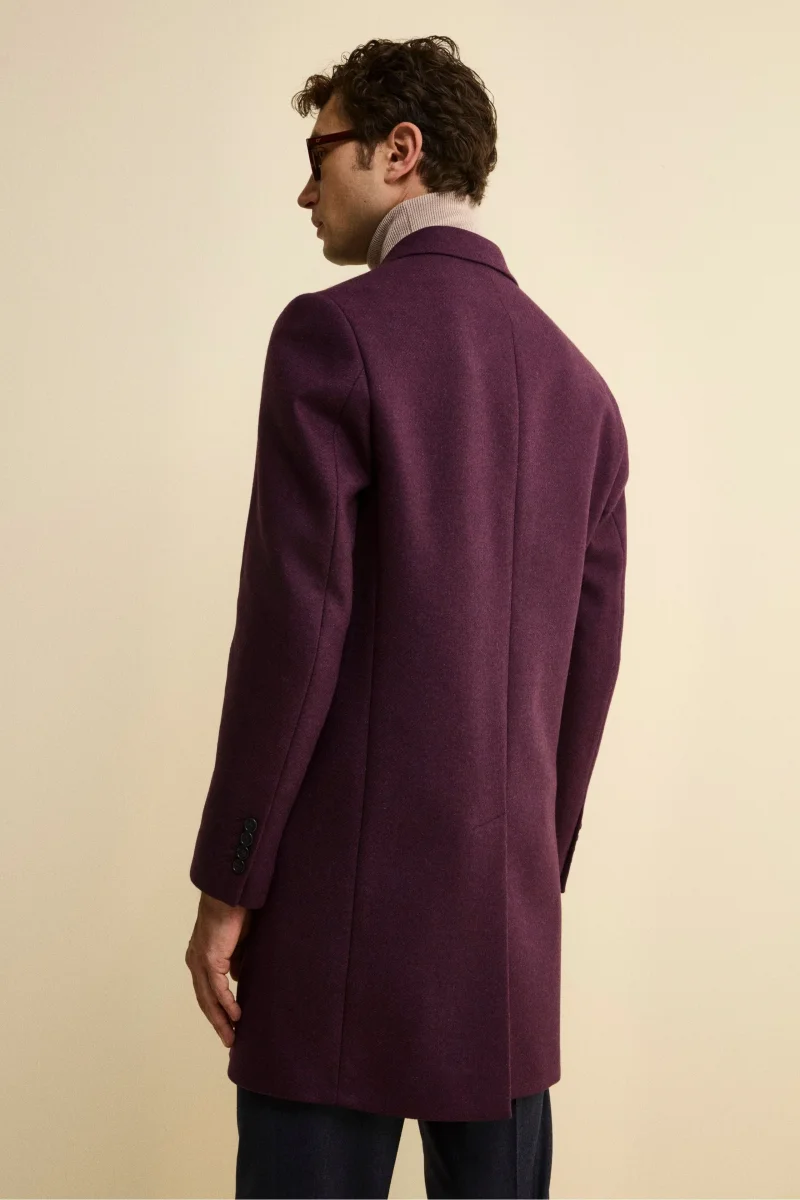 Cappotto Twill in Lana - MELANZANA - immagine 7