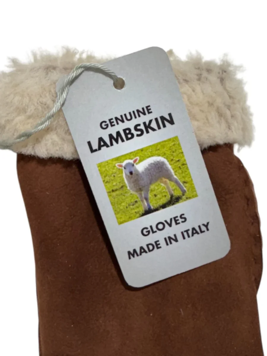 Guanto in vero montone da donna cognac - immagine 4