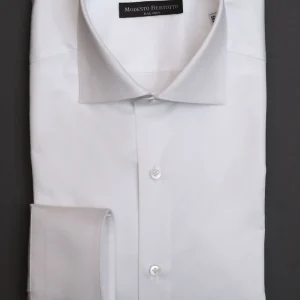 Camicia Bianca Collo Semi Francese Polsino Doppio Uso