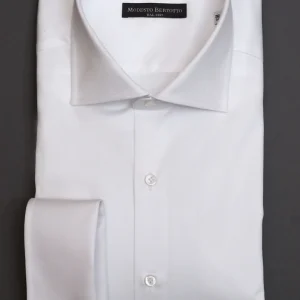 Camicia Bianca Collo Semi Francese Polsino Gemelli