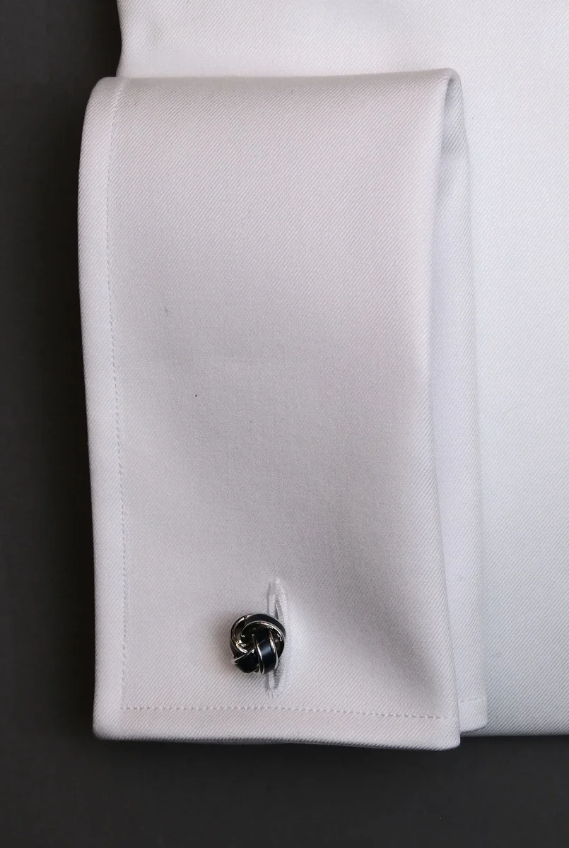 Camicia Bianca Collo Semi Francese Polsino Gemelli - immagine 3