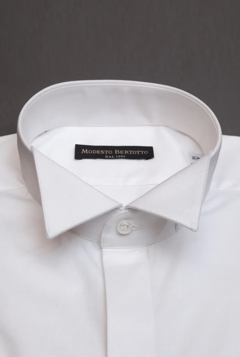 Camicia Bianca Collo diplomatico Polsino Gemelli - immagine 4