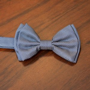 Papillon in seta micro fantasia jaquard blu e bianco