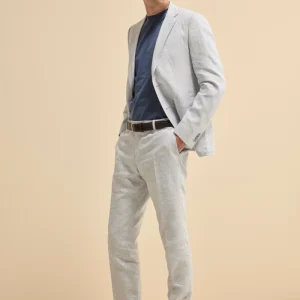 Abito Monopetto Slim Fit in Lino - FANT. AZZURRO