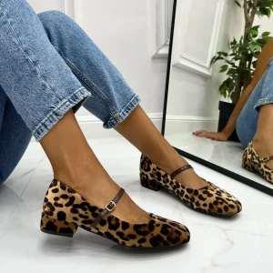 Alyssa - Scarpe Donna Ballerine Cinturino Casual Leopardato