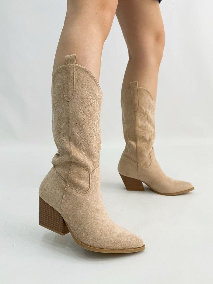 AMELIA- Texano camosciato ricamato - immagine 3