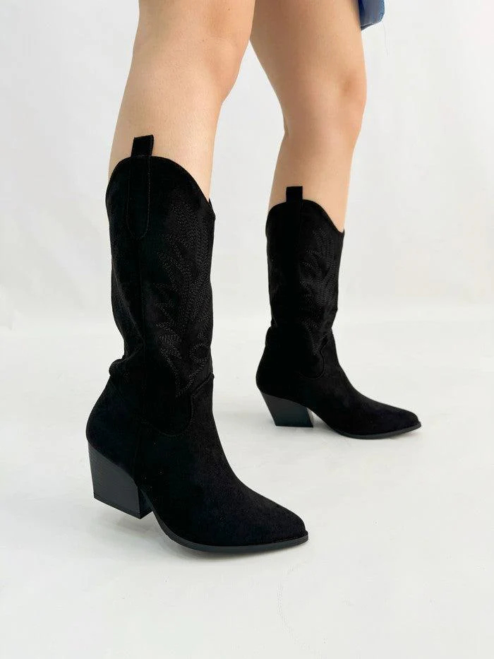 AMELIA- Texano camosciato ricamato - immagine 6