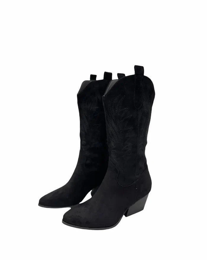 AMELIA- Texano camosciato ricamato - immagine 7