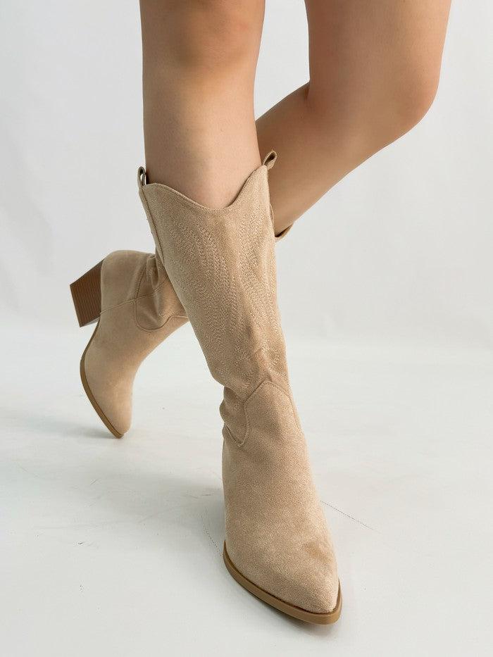 AMELIA- Texano camosciato ricamato - immagine 2