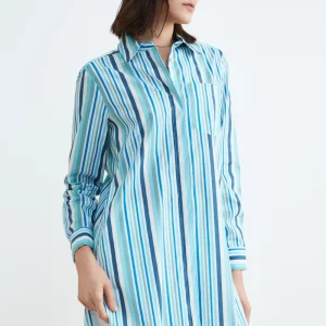 Camicia lunga donna - AZZURRO/BIANCO
