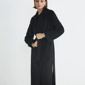 Cappotto lungo in lana e cashmere - NERO