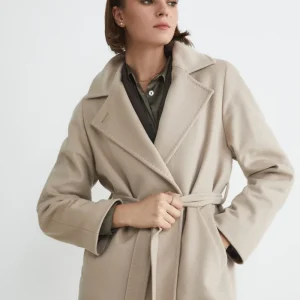 Cappotto lungo in lana e cashmere - GESSO