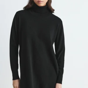 Abito dolcevita in lana - NERO