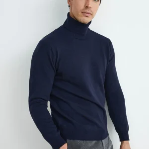 Dolcevita in lana e cashmere - BLU NOTTE