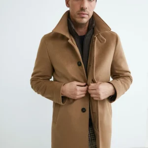 Cappotto trapuntato in lana - CAMMELLO