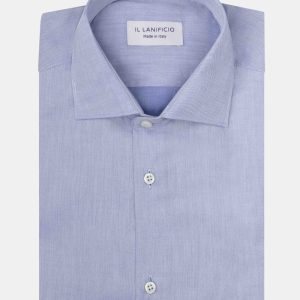 Camicia Regular Collo Francese - AZZURRO
