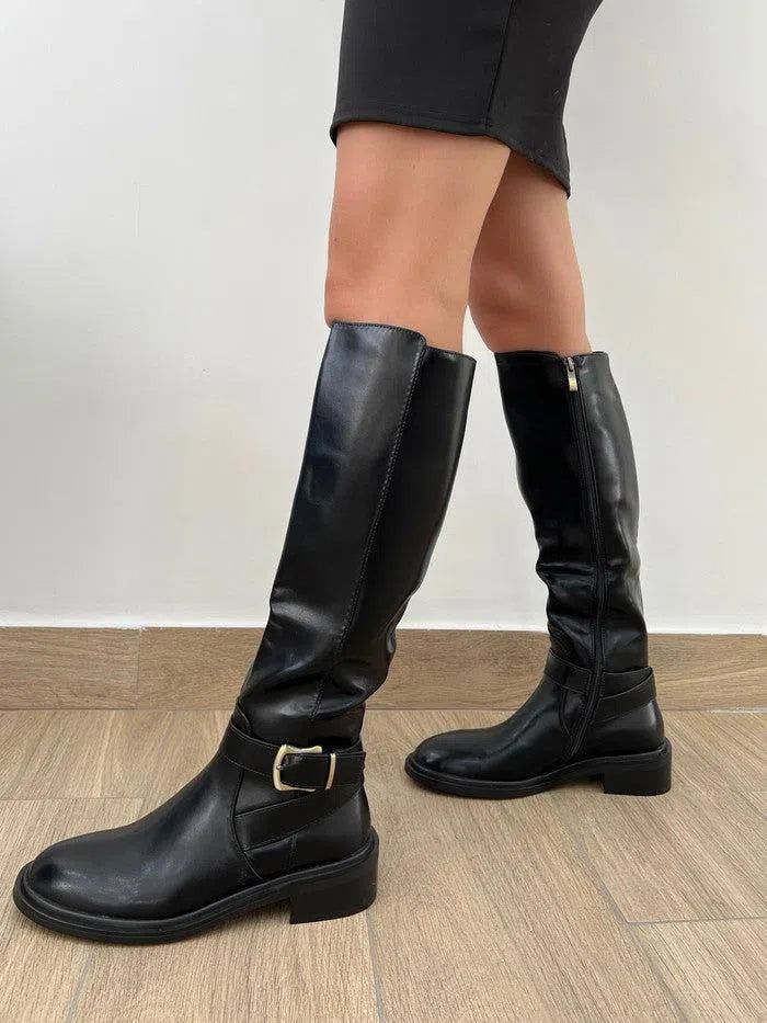 HOBETH-Stivale platform con fibbie - immagine 3