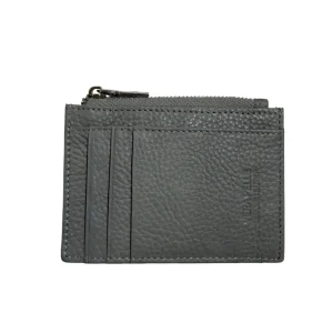 Portacarte grigio con tasca portamonete